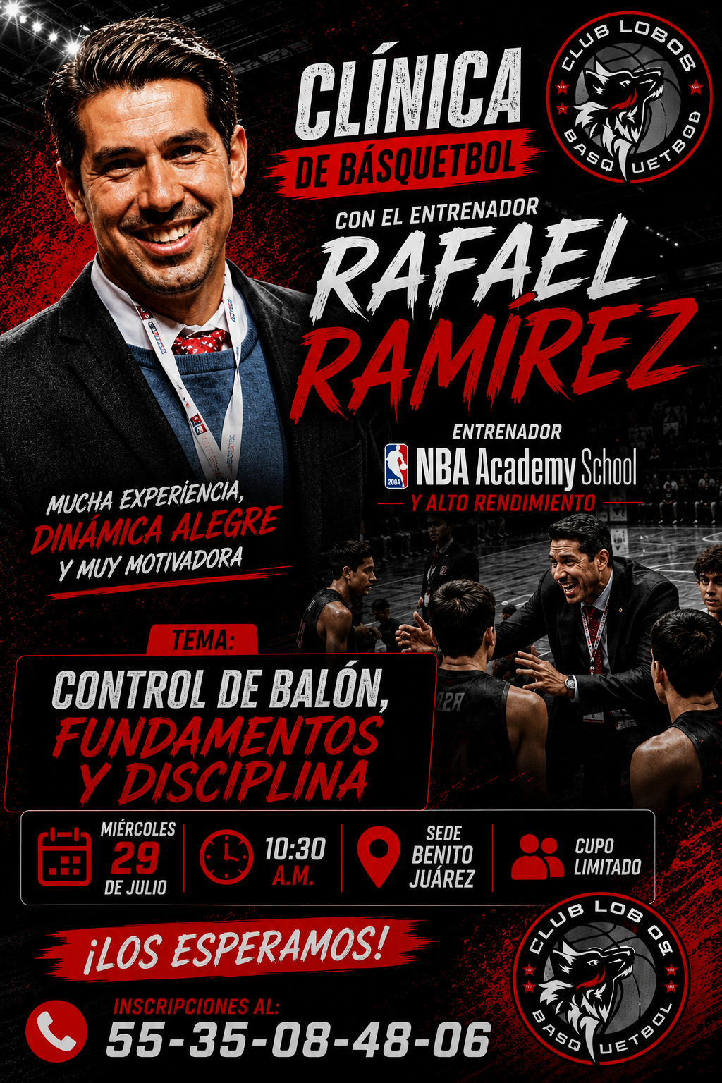 Coach Rafael Ramírez, entrenador NBA Academy School