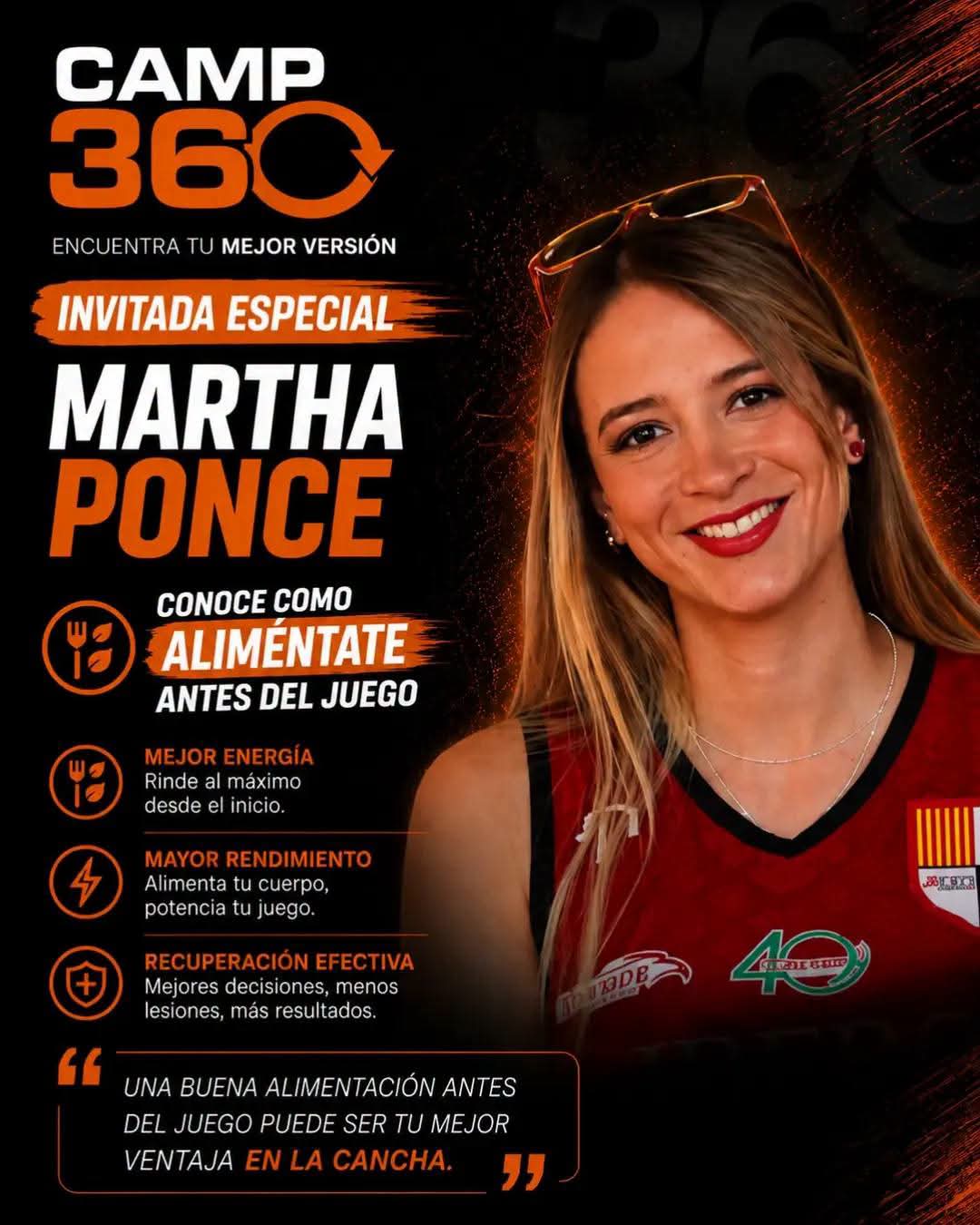 Martha Ponce, nutrición deportiva Camp 360°
